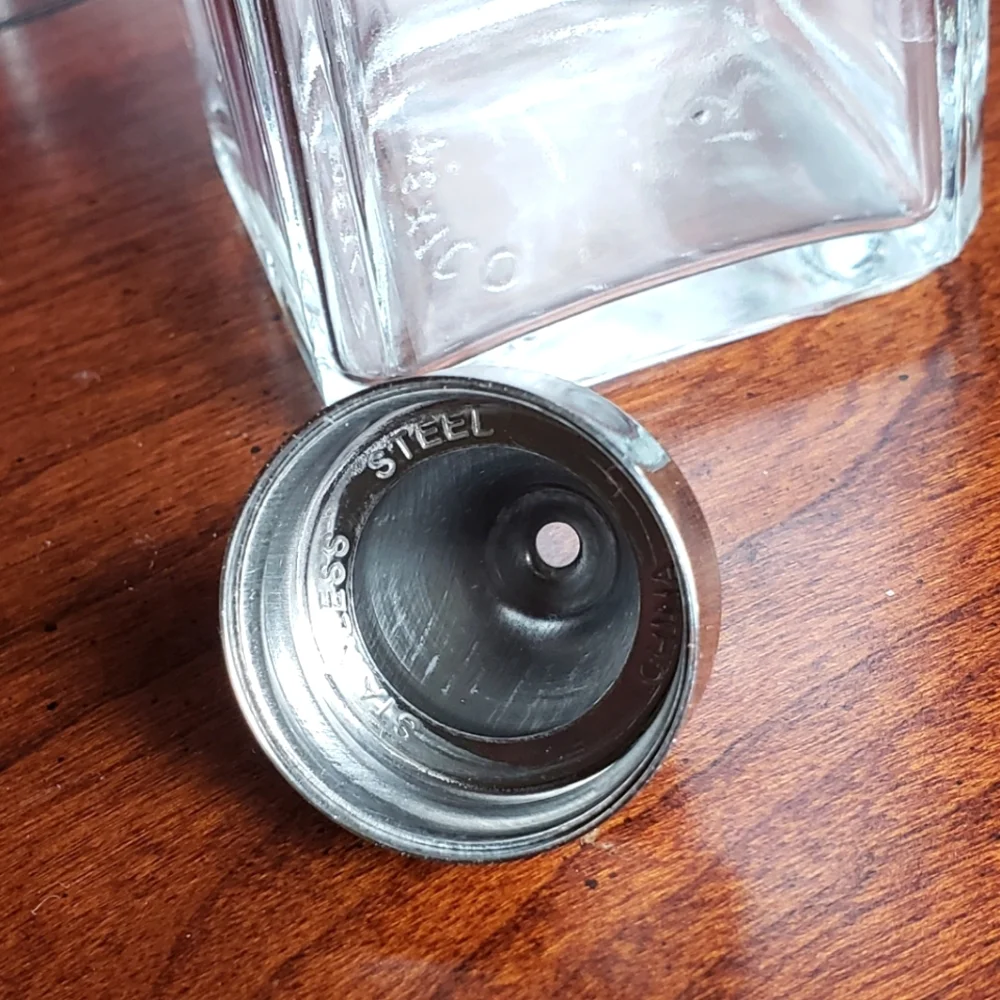 2 Sets, Oil & Vinegar Bottles w/ Metal Caddy & Oil & Vinegar Glass Shakers - Picture 8 of 11
